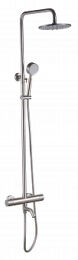 "ARGOTECH" Смеситель для душа термостат со стойкой, поворотный излив, TERMO, нерж. сталь,